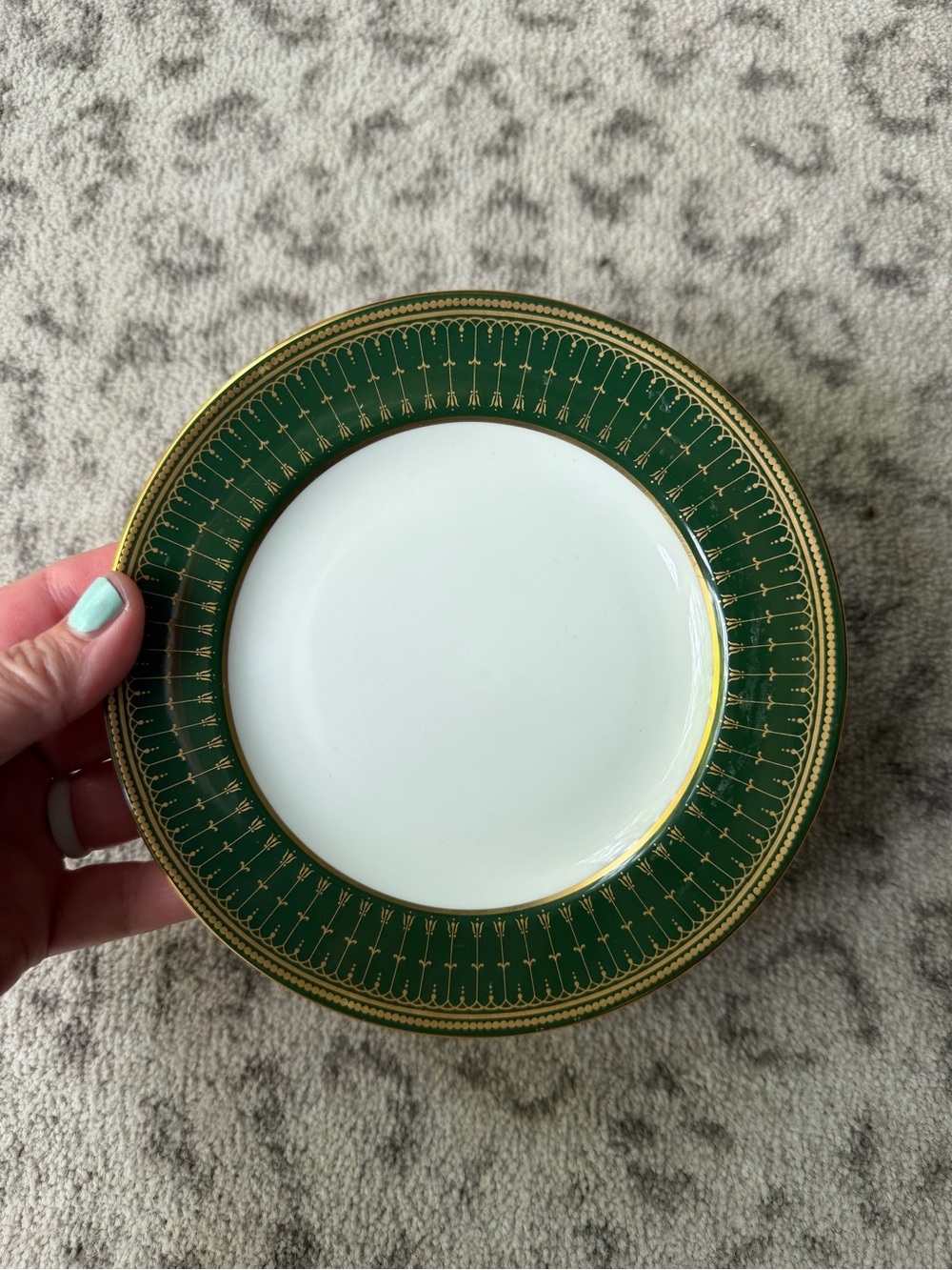 Spode Green and Gold Decorative Plate - Classic Elegant Design